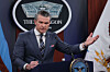 U.S. Secretary of War Pete Hegseth provides updates on military operations in Iran during a press briefing at the Pentagon in Arlington, Virginia on March 19. [AFP/YONHAP]
