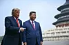 U.S. President Donald Trump, left, and Chinese President Xi Jinping visit the Temple of Heaven in Beijing on May 14. [AFP/YONHAP]