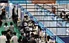 Seoul National University students attend a job fair held at the university campus in Gwanak District, southern Seoul, on Sept. 2, 2025. [YONHAP]