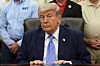U.S. President Donald Trump attends an event at the White House in Washington on May 21. [AP/YONHAP]