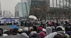 Fans of boy band Wanna One wait outside CJ ENM’s headquarters in Mapo District, western Seoul, on April 6 for a meet and greet ahead of the premiere of its reality show, “Wanna One Go: Back to Base,” which will be released on April 28. The reunion comes seven years after the group’s disbandment in 2019. [SHIN HA-NEE]