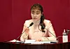 Rep. Kim Yea-ji of the People Power Party begins a filibuster at the National Assembly plenary hall in Yeouido, western Seoul, on March 21. [YONHAP]