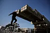 A Hanwha Aerospace engineer checks a K-239 Chunmoo rocket artillery system during its demonstration at Hanwha Aerospace factory in Changwon, South Gyeongsang on March 16, 2023. [REUTERS/YONHAP]