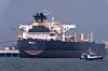 A tanker carrying crude oil from Saudi Arabia, that arrived clearing the Strait of Hormuz, is seen at the Mumbai Port in Mumbai, India on March 12. [AP]