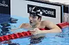 Hwang Sun-woo of Korea reacts after competing in the men's 200-meter freestyle final at the World Aquatics Championships in Singapore on July 29, 2025. [AP/YONHAP]