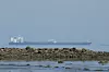 A Russian oil tanker carrying Russian oil waits to unload near Narara Marine National Park in the Arabian Sea, Gujarat, India, on March 11. [REUTERS]