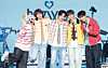 Band hrtz.wav poses for photos during a press showcase for its debut EP, ″The First Wave,″ held at Oil Tank Culture Park in western Seoul on April 8. [NEWS1]