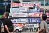 Election banners hang at the intersection near Bulgwang Station in Seoul’s Eunpyeong District on June 2, one day before voters headed to the polls in the nationwide local elections. [YONHAP]