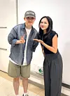 Maria Teresa Dyani poses for a photo with K-pop boy band EXO’s D.O. [MARIA TERESA DYANI]