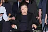 Han Hak-ja is referred to Seoul Detention Center after her hearing session before the issuance of an arrest warrant at the Seoul Central District Court in southern Seoul on Sept. 22, 2025. [JOINT PRESS CORPS]