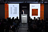 Auctioneer Adrien Meyer proceeds the bidding of “Abstrakes Bild” (1991) by Gerhard Richter during Christie’s Hong Kong 20th/21st Century Evening Sale at The Henderson in Central, Hong Kong, on March 27. [CHRISTIE'S]
