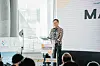 Lee Jong-mun, head of SK Innovation E&S' LNG business, delivers remarks at the MAJU:ON Final Demo Day, an entrepreneurship support program backed by SK Innovation E&S, in Jakarta, Indonesia on May 21. [SK INNOVATION E&S]