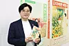 Taiwanese author Yang Shuang-zi, the 2026 winner of the prestigious International Booker Prize, poses with her book at a press event in Jung District, central Seoul on June 1. [YONHAP]
