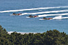 The Navy Corps' landing vehicles march forward during the Navy and the Marine Corps' regular amphibious landing exercise on April 27. [NEWS1]