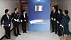 From left, Won Min-kyung, minister of gender equality and family, Kim Jong-cheol, chair of the Korea Communications Commission, and Yoo Jae-sung, acting commissioner general of the National Police Agency, unveil a plaque at the launch ceremony for the pan-government integrated support task force for victims of digital sex crimes at the Government Complex Seoul in Jongno District, central Seoul, on May 6. [NEWS1]