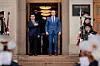 U.S. Secretary of War Pete Hegseth, right, hosts Korean Minister of National Defense Ahn Gyu-back for an honor cordon ceremony at the Pentagon in Washington on May 11. This is Ahn's first official visit to the United States since taking office. [GETTY IMAGES/YONHAP]