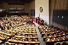 Lawmakers leave the chamber after National Assembly Speaker Woo Won-shik declares the second plenary session of the May extraordinary National Assembly closed at the National Assembly in Yeouido, western Seoul, on May 8. [NEWS1]