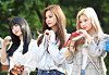 From left: Twice members Momo, Tzuyu and Sana pose for a photograph before their rehearsal at a music show with public broadcaster KBS in Yeouido, western Seoul, in May 2019. [NEWS1]