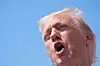 President Donald Trump speaks to the press after returning and stepping off Air Force One, Wednesday, May 20, 2026, at Joint Base Andrews, Md., after speaking at the U.S. Coast Guard Academy commencement. [AP/YONHAP]