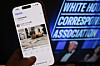This illustration photo taken in Los Angeles shows a phone with a Truth Social post by U.S. President Donald Trump displaying an image of the alleged suspect in a shooting incident at the White House Correspondents Dinner on the ground after being apprehended on April 25. [EPA/YONHAP]