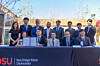 Samsung Heavy Industries Chief Operating Officer Lee Wang-keun, front row second from left, and officials from San Diego State University pose for a photo after opening a joint research center in San Diego on March 12. [SAMSUNG HEAVY INDUSTRIES]