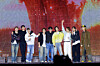 Boy band Seventeen perform at the finale concert of the band's ″New″ world tour at the Incheon Asiad Main Stadium on April 6. [PLEDIS ENTERTAINMENT]