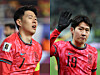 Left: Son Heung-min reacts after missing a shot during a Group B match between Korea and Jordan in the third round of Asian qualifiers for the 2026 FIFA World Cup at Suwon World Cup Stadium in Gyeonggi on March 25, 2025. Right: Lee Kang-in waves to fans as he is substituted during a friendly match between Korea and Ghana at Seoul World Cup Stadium in Mapo District, western Seoul, on Nov. 18, 2025. [YONHAP, NEWS1]