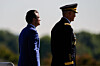 Defense Secretary Pete Hegseth, left, and then-Army Chief of Staff Gen. Randy George review troops during the POW/MIA National Recognition Day Ceremony at the Pentagon, Sept. 19, 2025, in Washington. [AP/YONHAP]