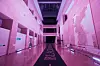 The hallway at the National Museum of Korea glows with Blackpink's signature pink shade on Feb. 26. [YONHAP]