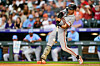 Lee Jung-hoo of the San Francisco Giants hits a single against the Colorado Rockies during the clubs' Major League Baseball regular-season game at Coors Field in Denver on May 29. [YONHAP]