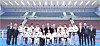 Chinese Ambassador to North Korea Wang Yajun, eight from left on the second row, takes a photo with a team of North Korean taekwondo athletes during a visit to Taekwondo Hall in Pyongyang on May 2 in this photo captured from the website of the Chinese Embassy in Pyongyang. [YONHAP]