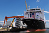 A national security multipurpose ship is docked at the Hanwha Philly Shipyard in Philadelphia on Aug. 27, 2025. [NEWS1]