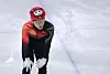 China’s Lin Xiaojun reacts after finishing fourth and failing to advance to the semifinals in the men’s 500 meters quarterfinals in short track speed skating at the 2026 Winter Olympics in Milan on Feb. 18. [NEWS1]