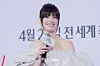 Actor Anne Hathaway answers questions during a press conference for the upcoming film “The Devil Wears Prada 2” at the Four Seasons Hotel Seoul in Jongno District, central Seoul, on April 8. [DANIELA GONZALEZ PEREZ]