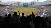 Fans cheer at a KBO League game between the KT Wiz and LG Twins at Jamsil Baseball Stadium in Songpa District, southern Seoul, on March 29. [YONHAP]