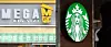 A Mega Coffee branch in Seoul on April 1, 2025, left, and a Starbucks Korea store in Seoul on Jan. 24, 2025 [YONHAP, NEWS1]