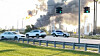 In this still image taken from a video provided by KBMT, smoke rises near the Valero Port Arthur Refinery in Port Arthur, Texas, on March 23. [AP/YONHAP]