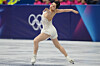 Shin Ji-a competes in the women's figure skating free program at the 2026 Milan-Cortina Winter Olympics in Milan on Feb. 19. [AP/YONHAP]