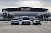GM Korea displays the electric Hummer EV, the full-size Acadia SUV and the midsize Canyon pickup truck. [GM KOREA]