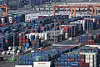 Containers ready for export are seen piled up at a port in Pyeongtaek, Gyeonggi, on March 1. [YONHAP]