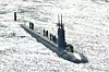 The USS Alexandria, the U.S. Navy's nuclear-powered submarine, arrives at a naval base in Busan on Feb. 10, 2025. [NEWS1]