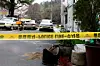 A photo of where a woman was stabbed in a parking lot near an apartment in Changwon, South Gyeongsang [YONHAP]