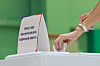 A voter in Gangnam District, southern Seoul, casts their ballot for the presidential election on June 3, 2025.[YONHAP]