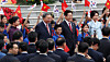 Korea’s President Lee Jae Myung, center right, and first lady Kim Hea Kyung, and To Lam, center left, Vietnam's president and the Communist Party's general secretary, and first lady Ngo Phuong Ly, pose for a commemorative photo at a welcome ceremony at the presidential palace in Hanoi, ahead of the two leaders’ bilateral summit on April 22. [JOINT PRESS CORPS]