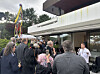 German Ambassador Georg Schmidt delivers welcoming remarks at the 'Tanz im Mai' spring reception at the ambassador's residence in Seongbuk District, northern Seoul, on May 21. On the left is the sustainable Maypole tree, handcrafted mostly by the Ambassador's wife using bamboo from the residence grounds. [SEO JI-EUN]