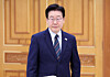 President Lee Jae Myung looks on ahead of a meeting at the Blue House in central Seoul on April 27. [NEWS1]