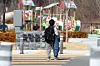 A child walks to a playground in Daegu on March 17. [NEWS1]