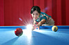 Billiards player Jeong Su-bin poses for a photograph during an interview with the JoongAng Ilbo in Goyang, Gyeonggi, on May 13. [KANG JUNG-HYUN]