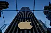 The Apple logo is seen during the preview of the redesigned and reimagined Apple Fifth Avenue store in New York on Sept. 19, 2019. [REUTERS/YONHAP]