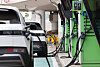 EVs are charging at a station in Seoul on April 21. [YONHAP]